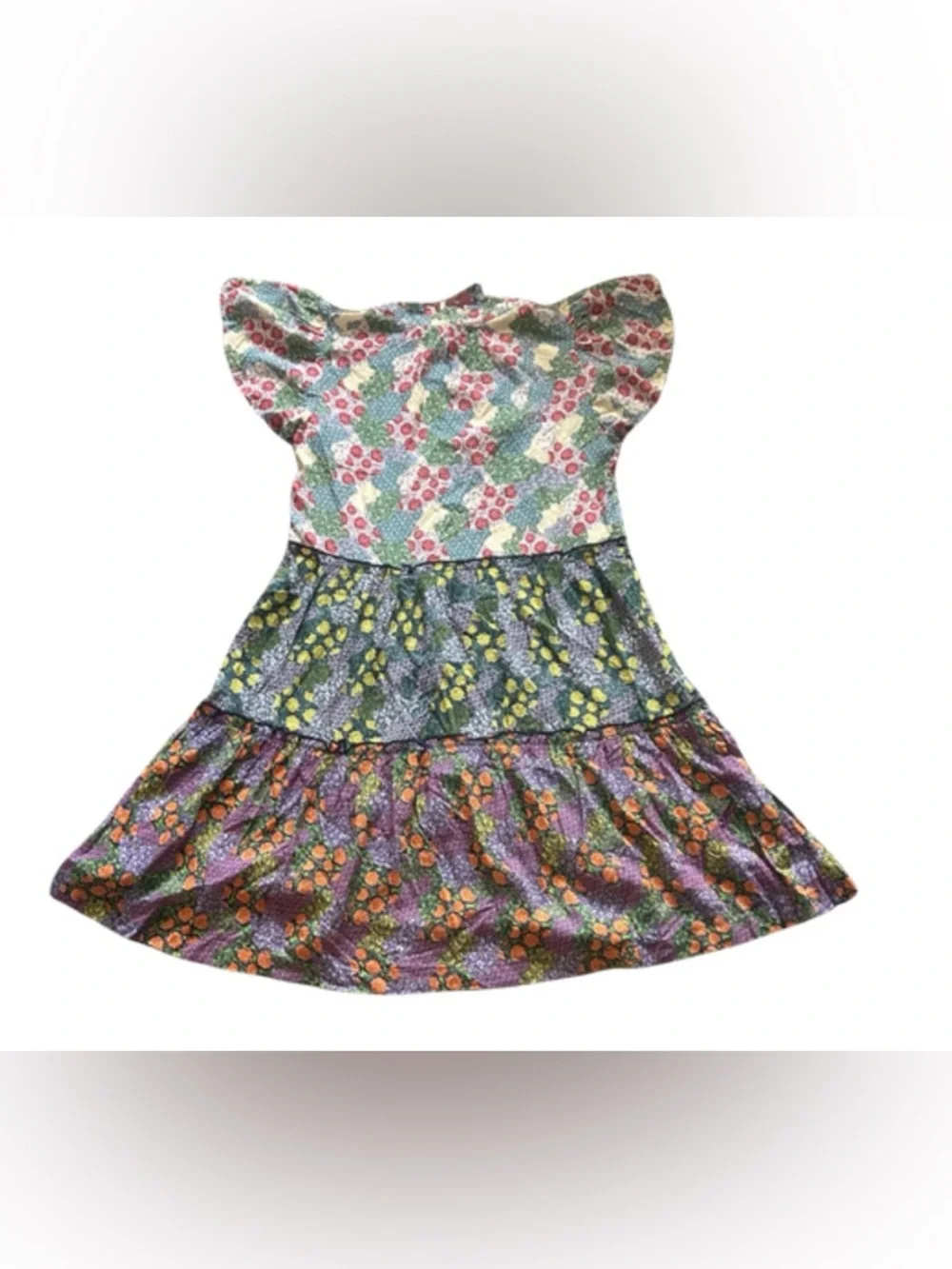 Anthropologie Penrose Tiered Multicolor Floral Patchwork Tunic Dress | XSP - Picture 3 of 5
